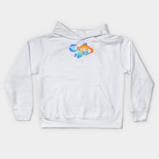 Blue Kawaii Goldfish Kids Hoodie